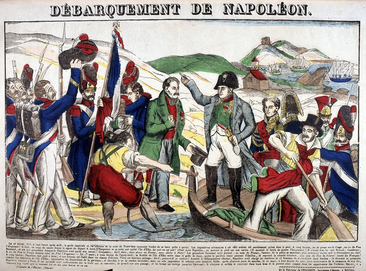 The Landing in the Gulf Juan: Napoleon I Returned to France on 1 March 1815 After the Period of Exile on the Island of Elba by French School