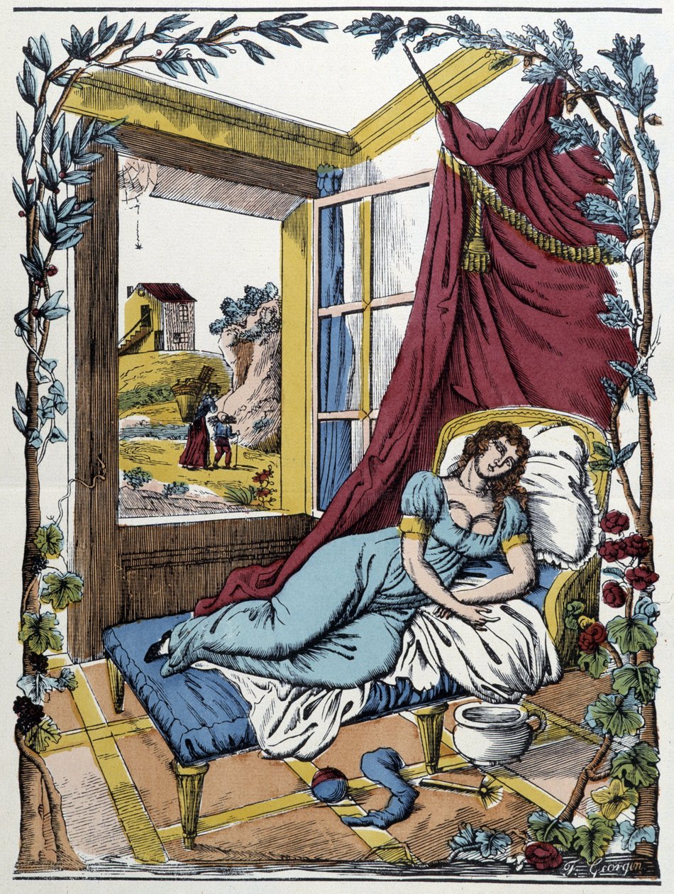 The Lazy - Image of Epinal Pellerin, Engraved by Georgin by French School
