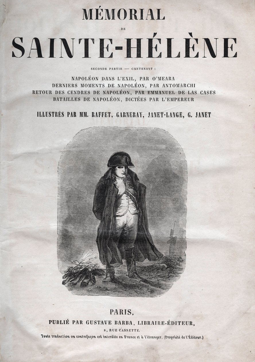 The memorial of St. Helene by Count Emmanuel de Las Cases - Napoleon at Saint Helena - edition of 1860 by French School
