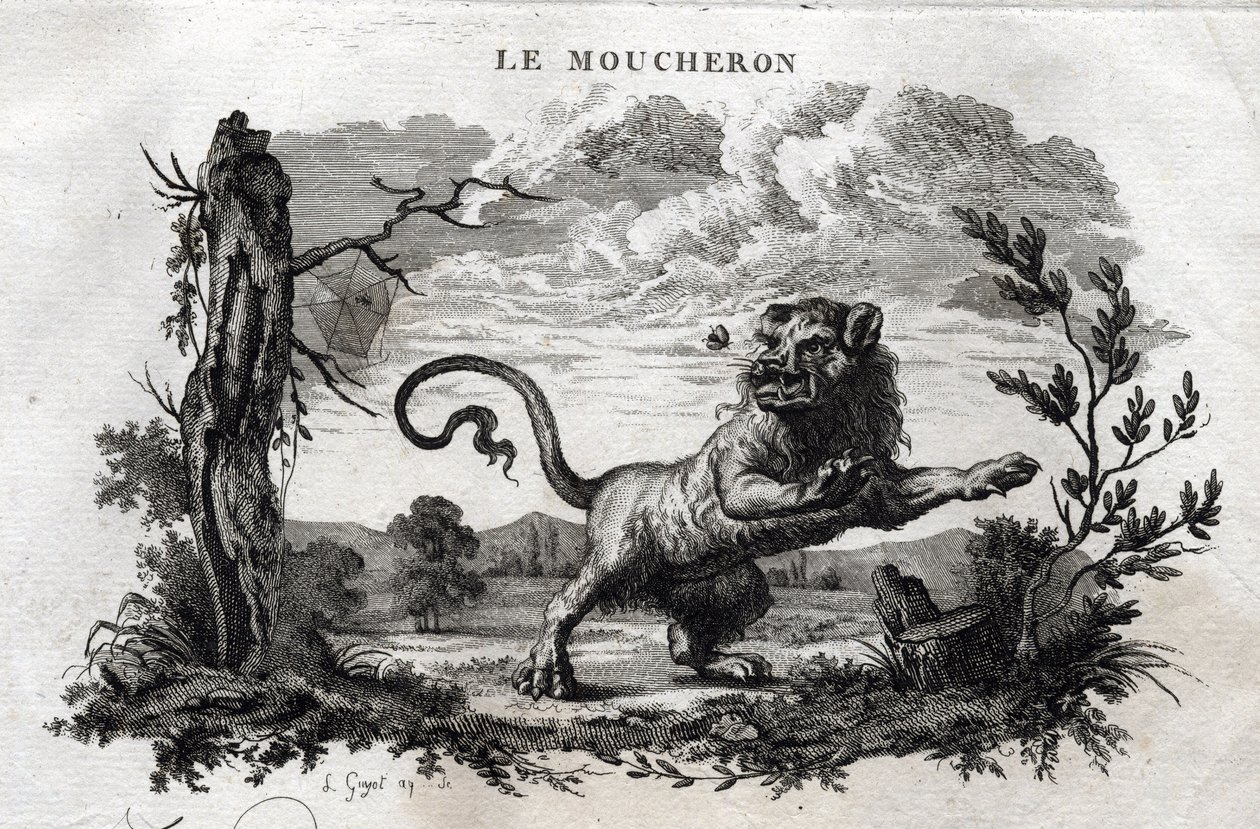 The Midges. Fable of Aesop (written by Guillaume Montfort and engraved by Beauble in 1801) by French School