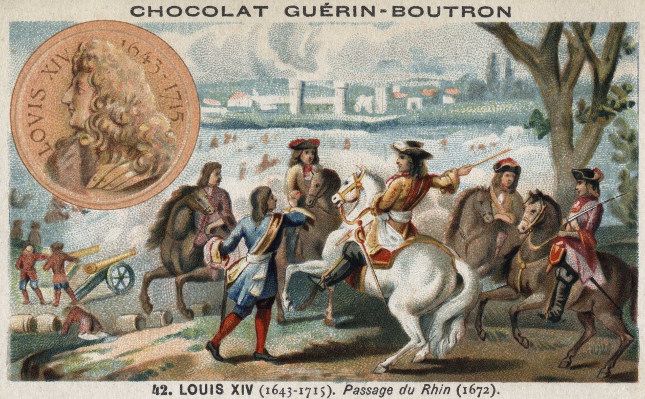 The passage of the Rhine by Louis XIV at the beginning of the war against the Dutch by French School
