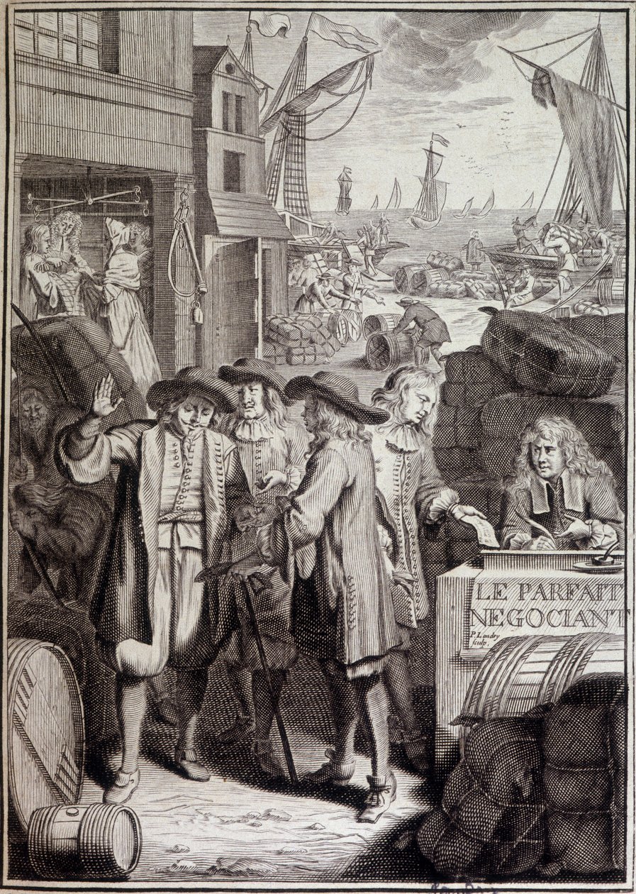 The Perfect Negotiation (Conclusion of a March on a Port in the 18th Century) - Frontispiece of a Work by Jacques Savary by French School