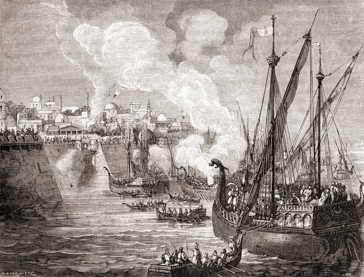 The Siege of Constantinople in 1453 by Ottoman Sultan Mehmed II, from 