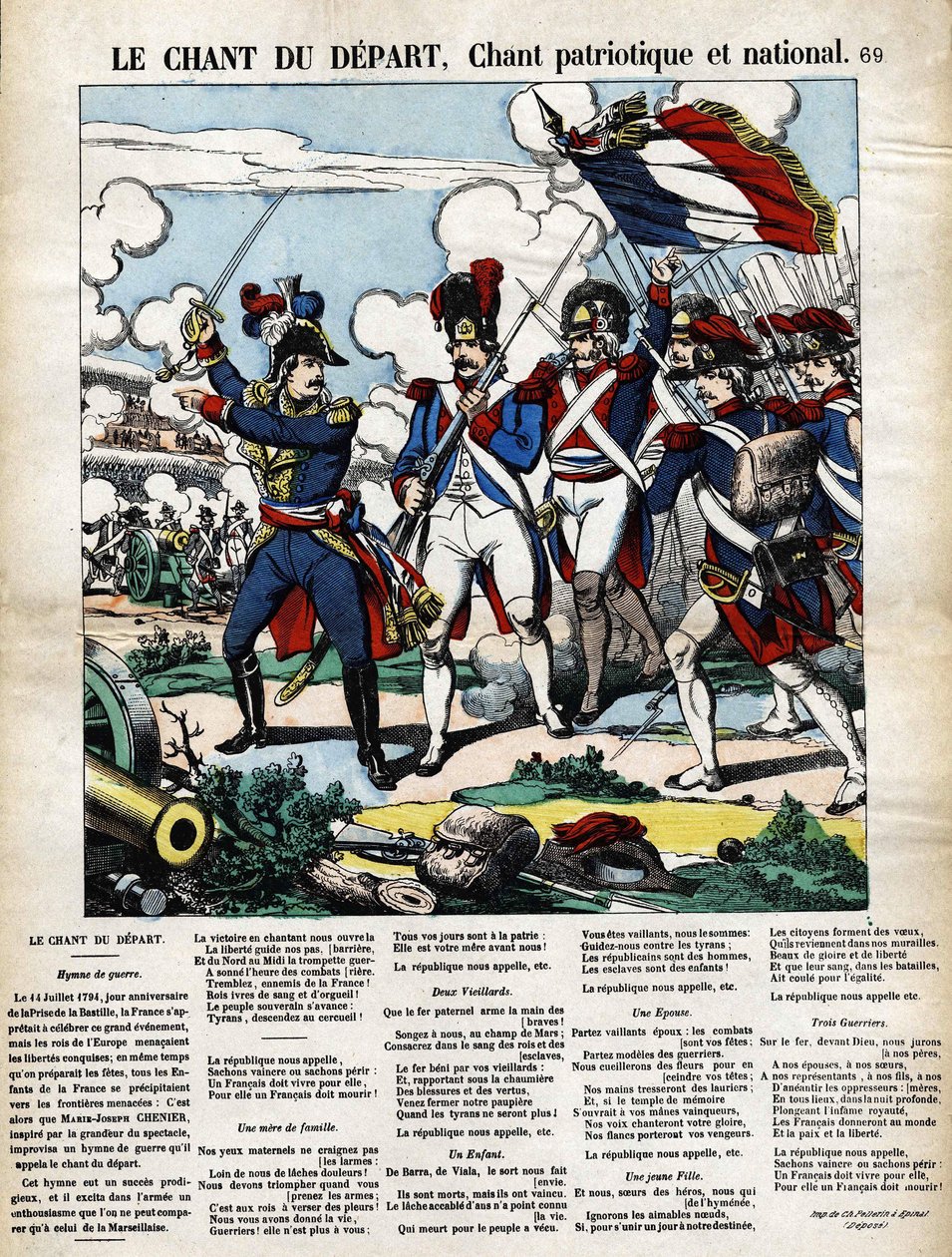 The song of the start, patriotic and national song by French School