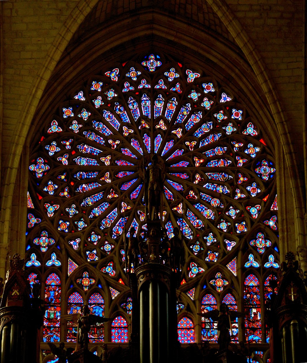 The south rose window at Saint Gatien Cathedral, Tours by French School