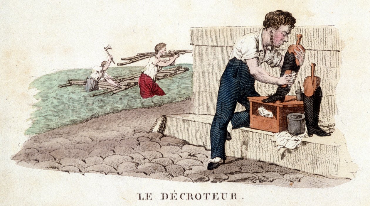 The Stall (Shoe Shine) - Engraving by French School