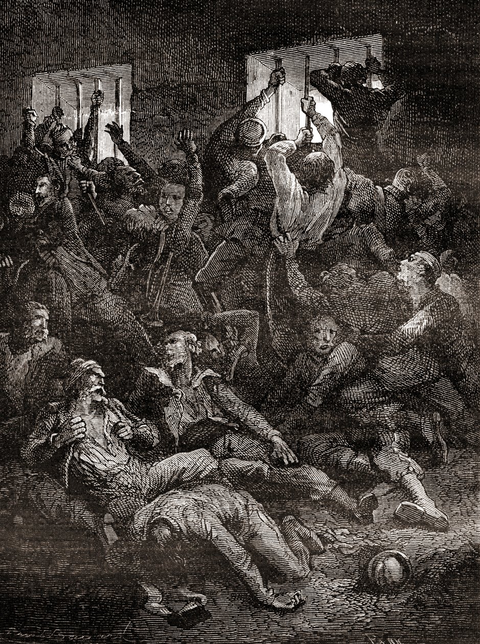 The Suffering and Death Due to Poor Ventilation of English Prisoners in the Black Hole of Calcutta by French School