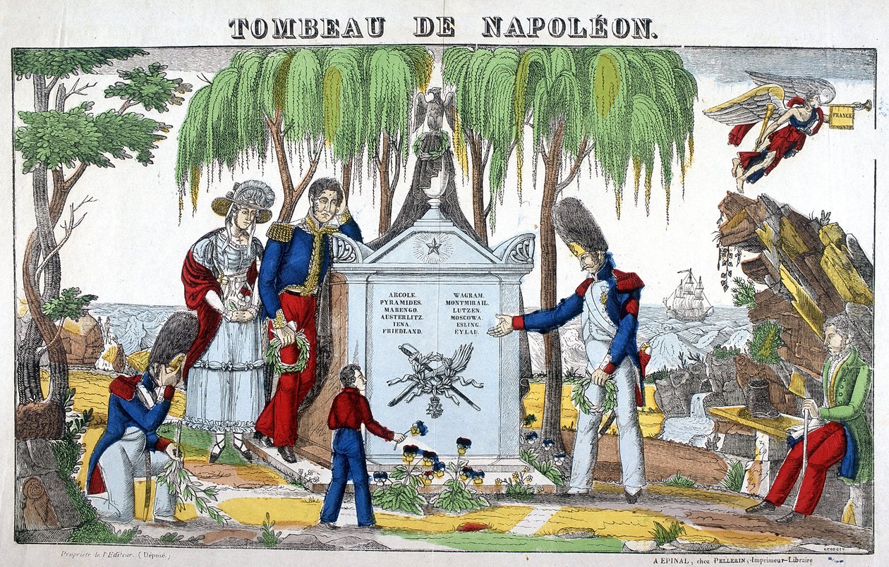 The tomb of Napoleon Bonaparte on the island of St. Helena. Image of Epinal by French School