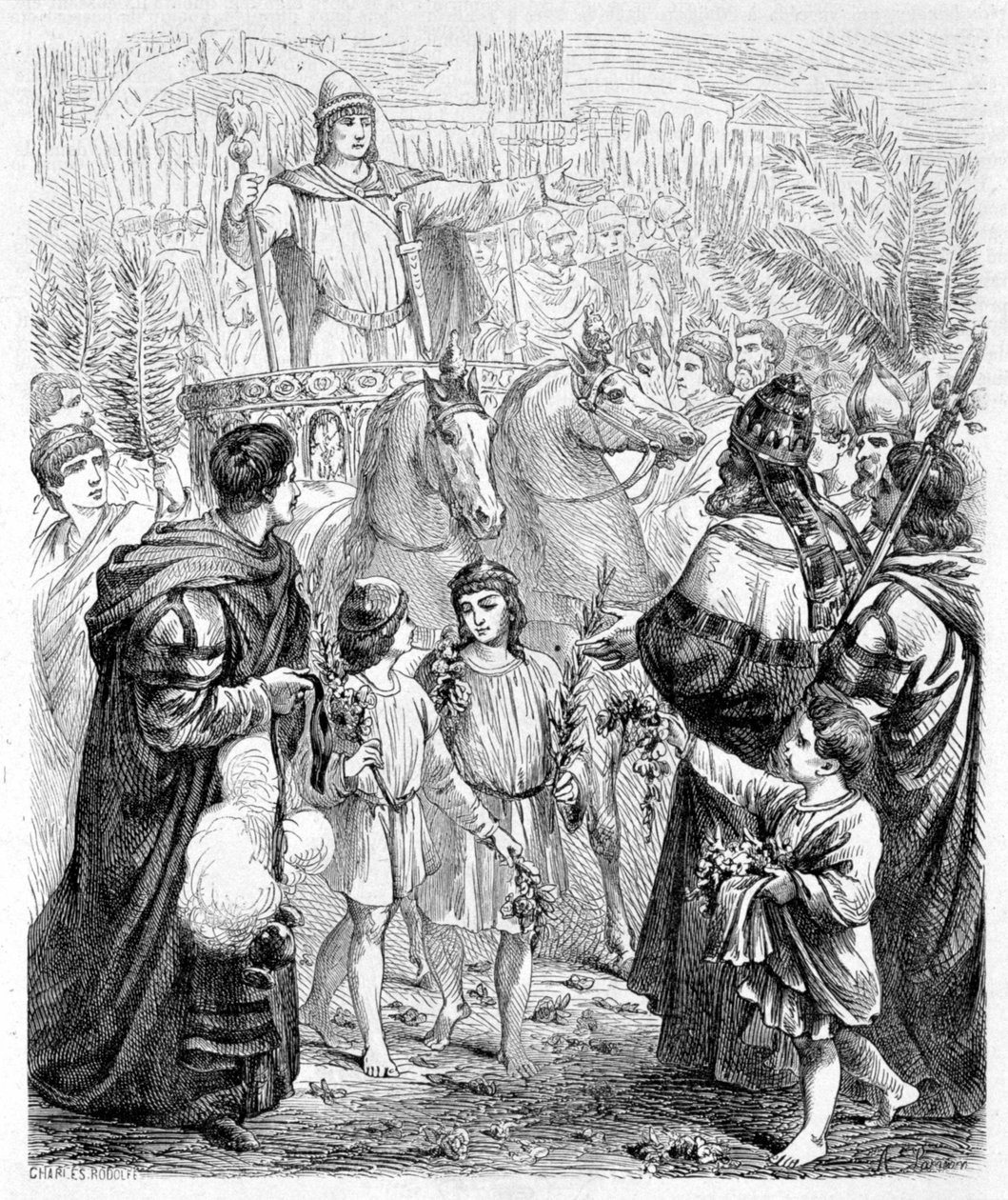 The triumph of Constantine (Roman emperor) - in 'History of the Popes'