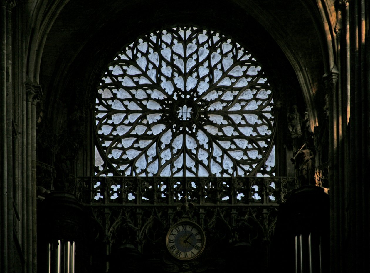 The west rose window (rose window - internal) by French School