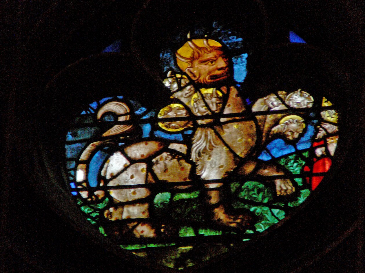 The West Rose Window Depicting a Scene from the Book of Revelation: Beast by French School