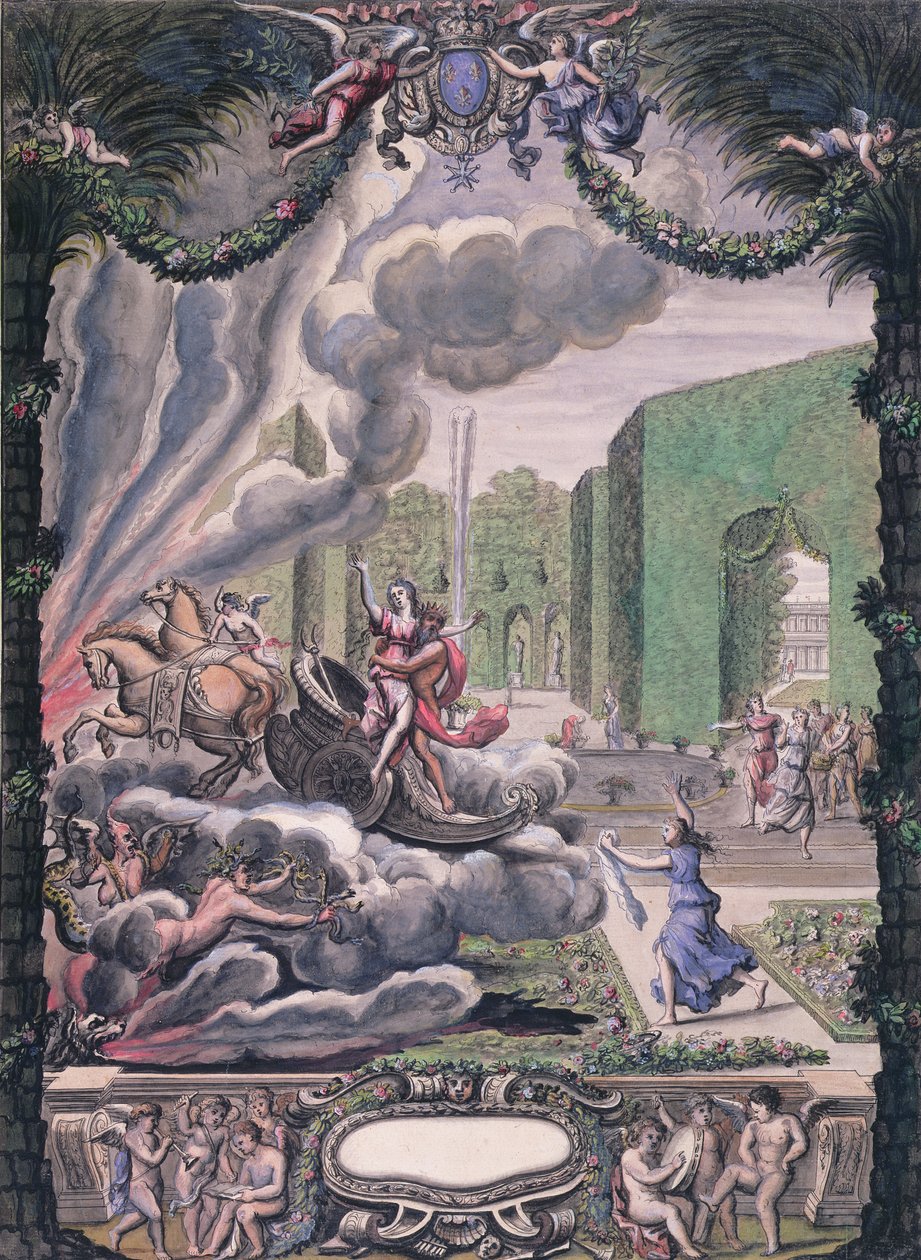 Theatre scene, late 17th century by French School