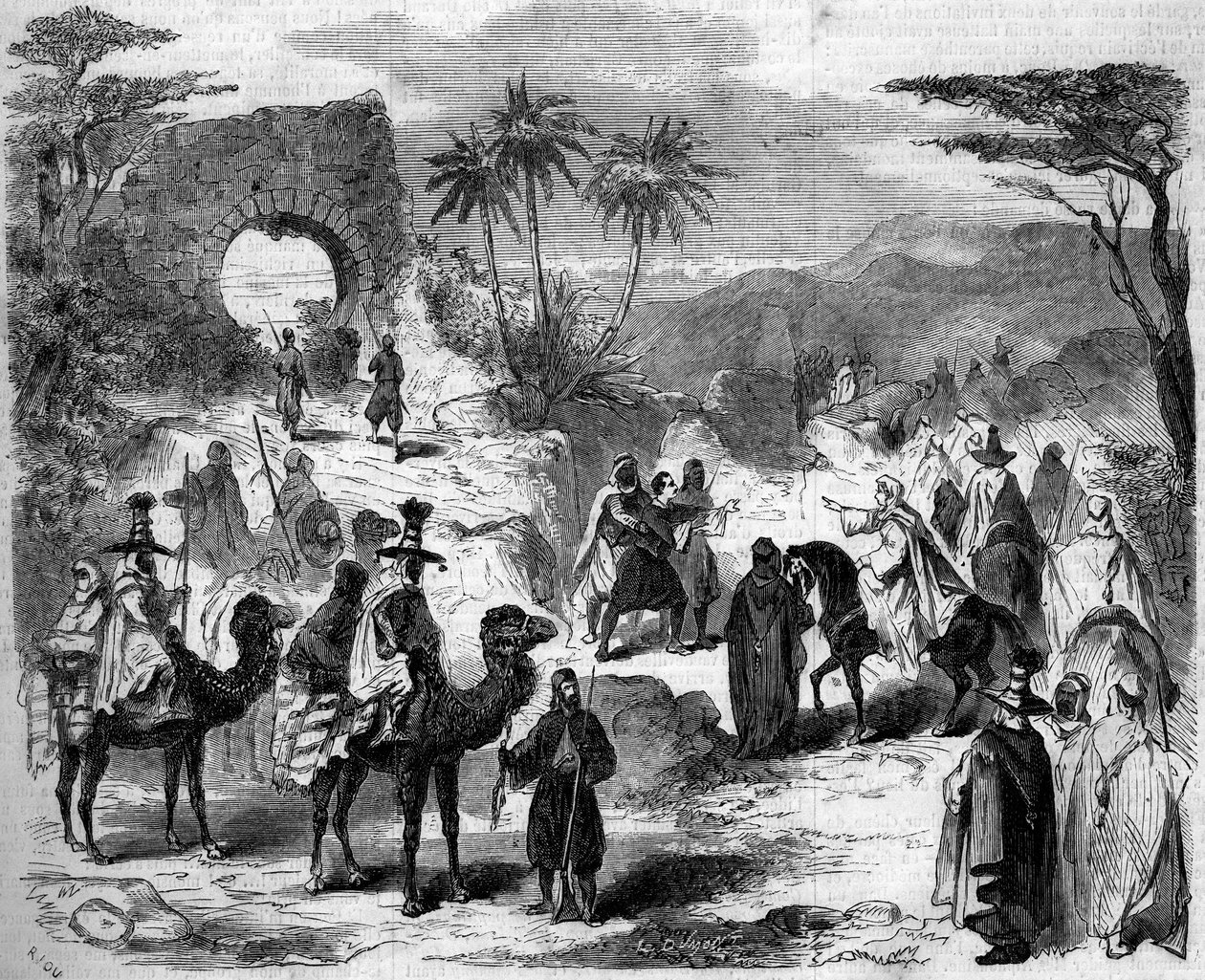 Theatrical representation: the caravan, scene of the first act of the ...