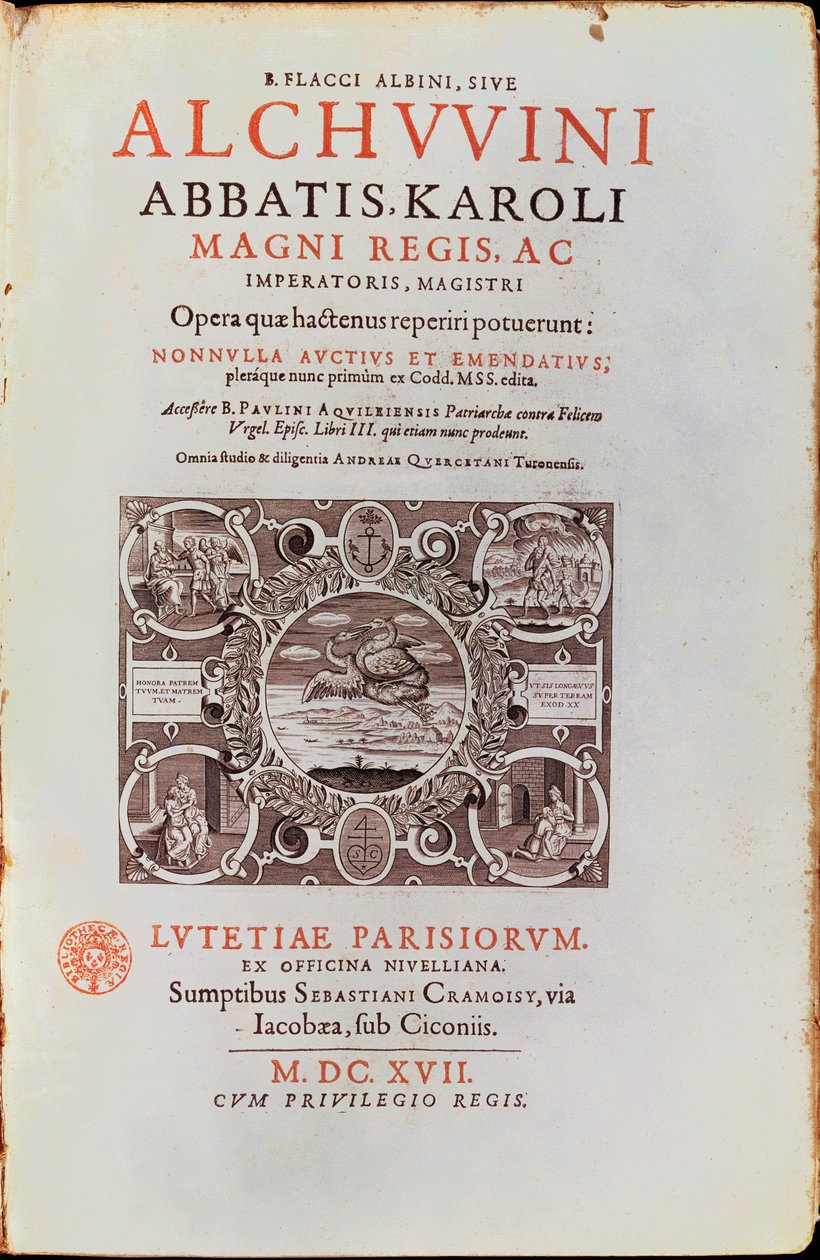 Title Page from Abbatis Karoli Magni Regis by Alcuin by French School