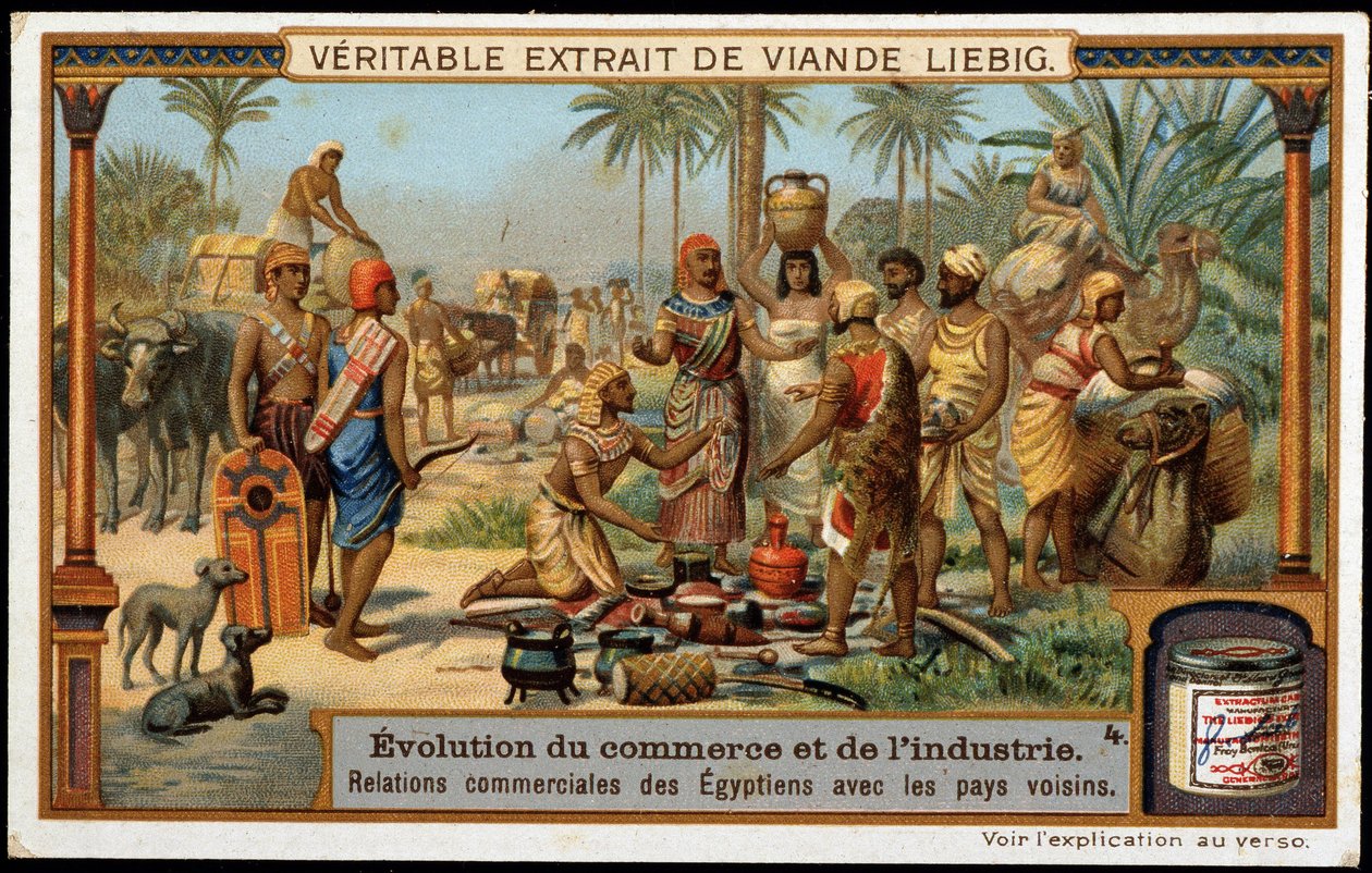 Trade and Industry Development: Egyptian Trade Relations with Neighbouring Countries - Liebig Chromolithography by French School