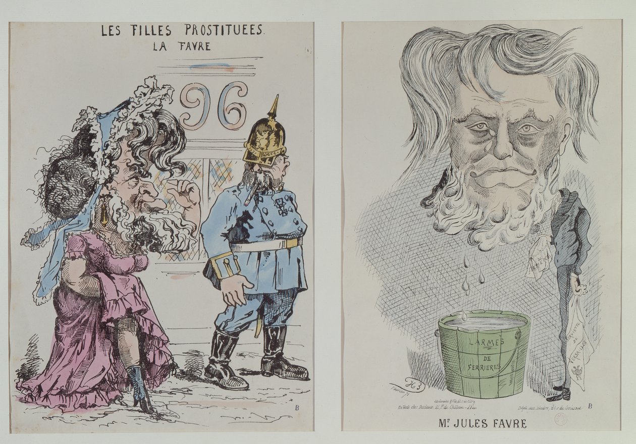 Two Caricatures of Jules Favre, 1870-71 by French School