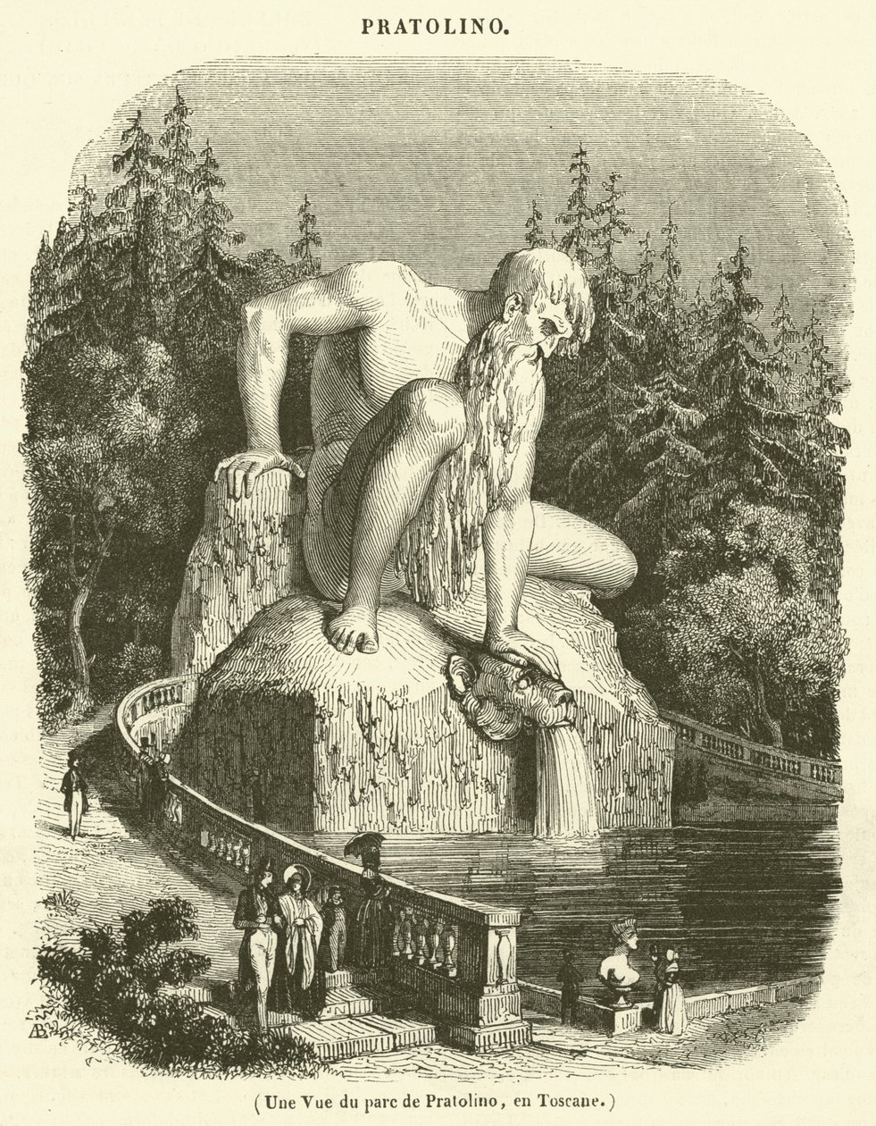 A View of the Park of Pratolino, in Tuscany by French School