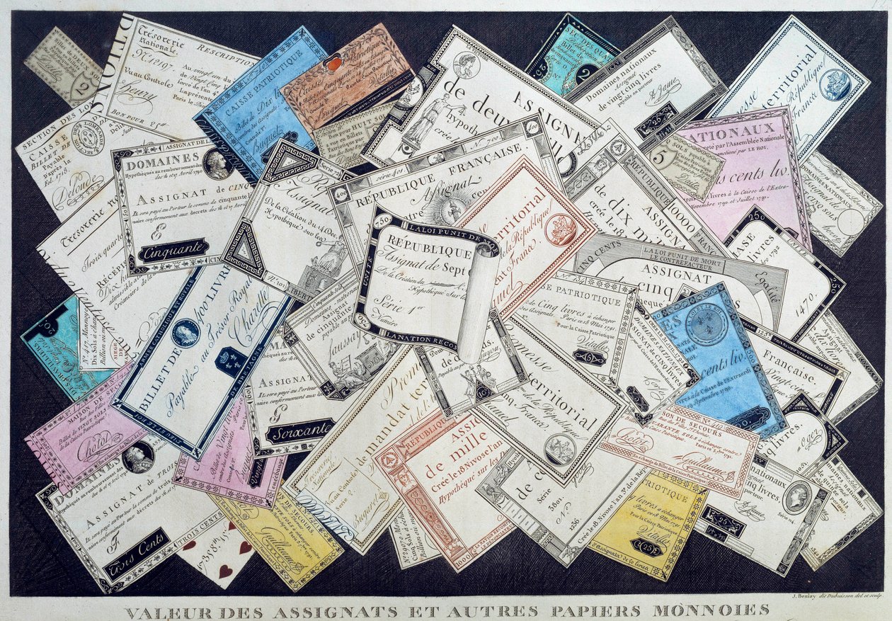 Value of Assignates and Other Paper Coins During the French Revolution by French School