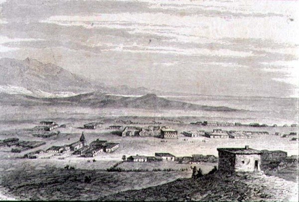 View of Los Angeles in the 1860s by French School