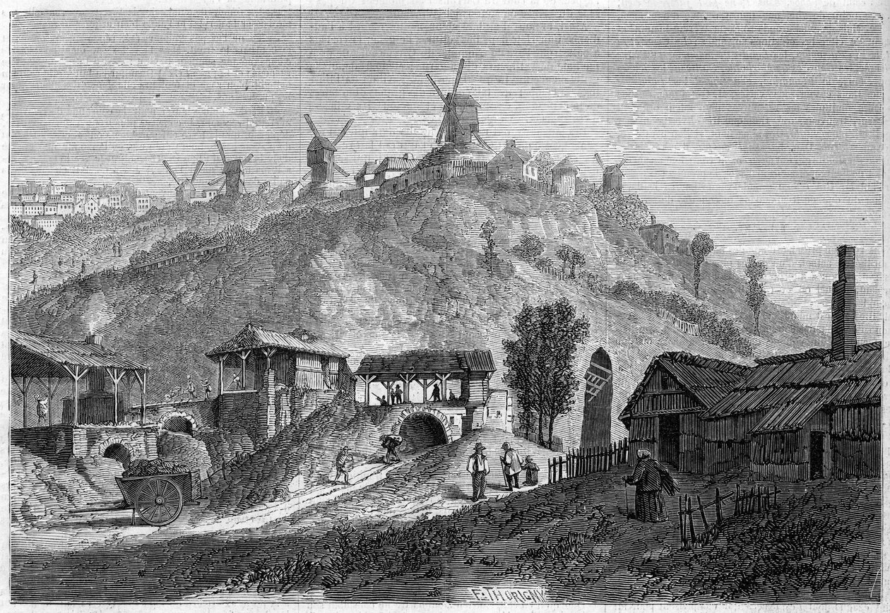 View of Montmartre in 1859, before joining the city of Paris in 1860 by French School