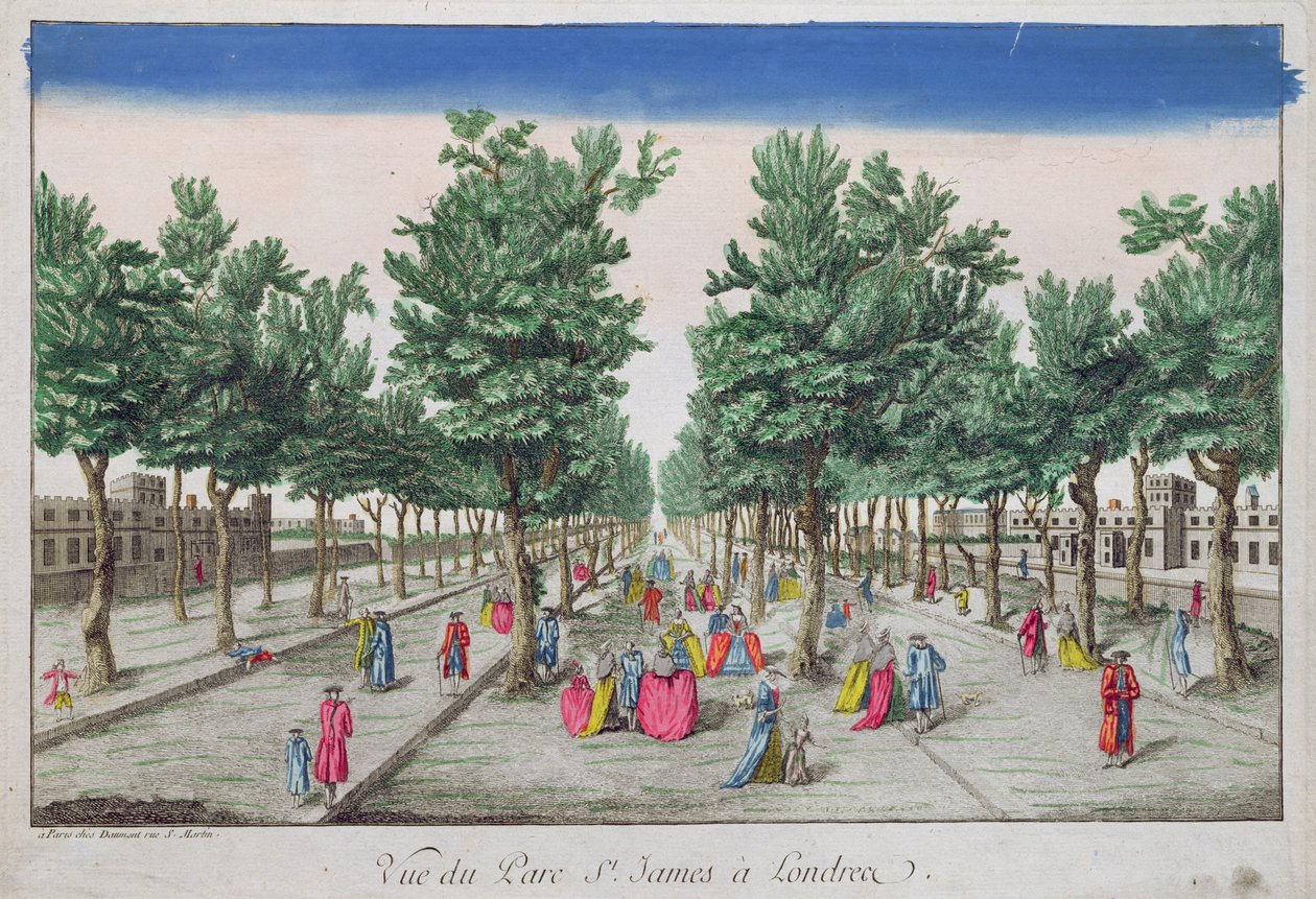 View of St. James Park, London by French School