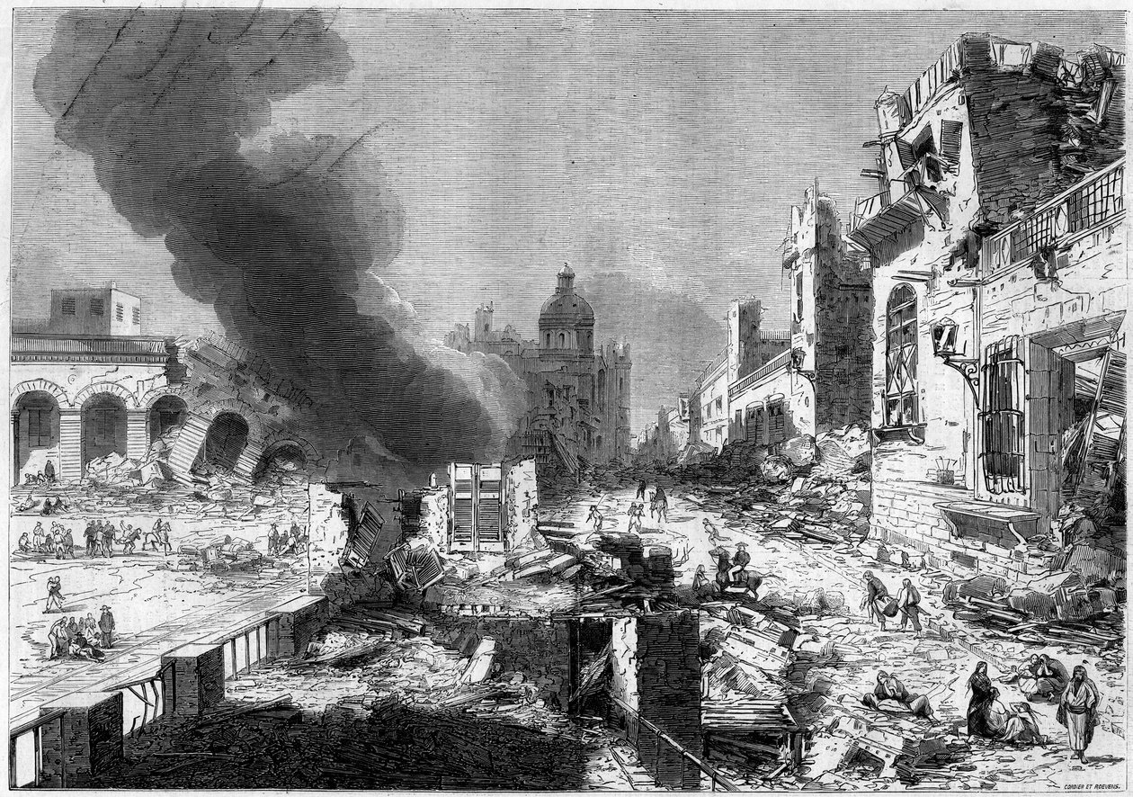 View of a street in Mendoza (Argentina) after the earthquake of March 20 by French School