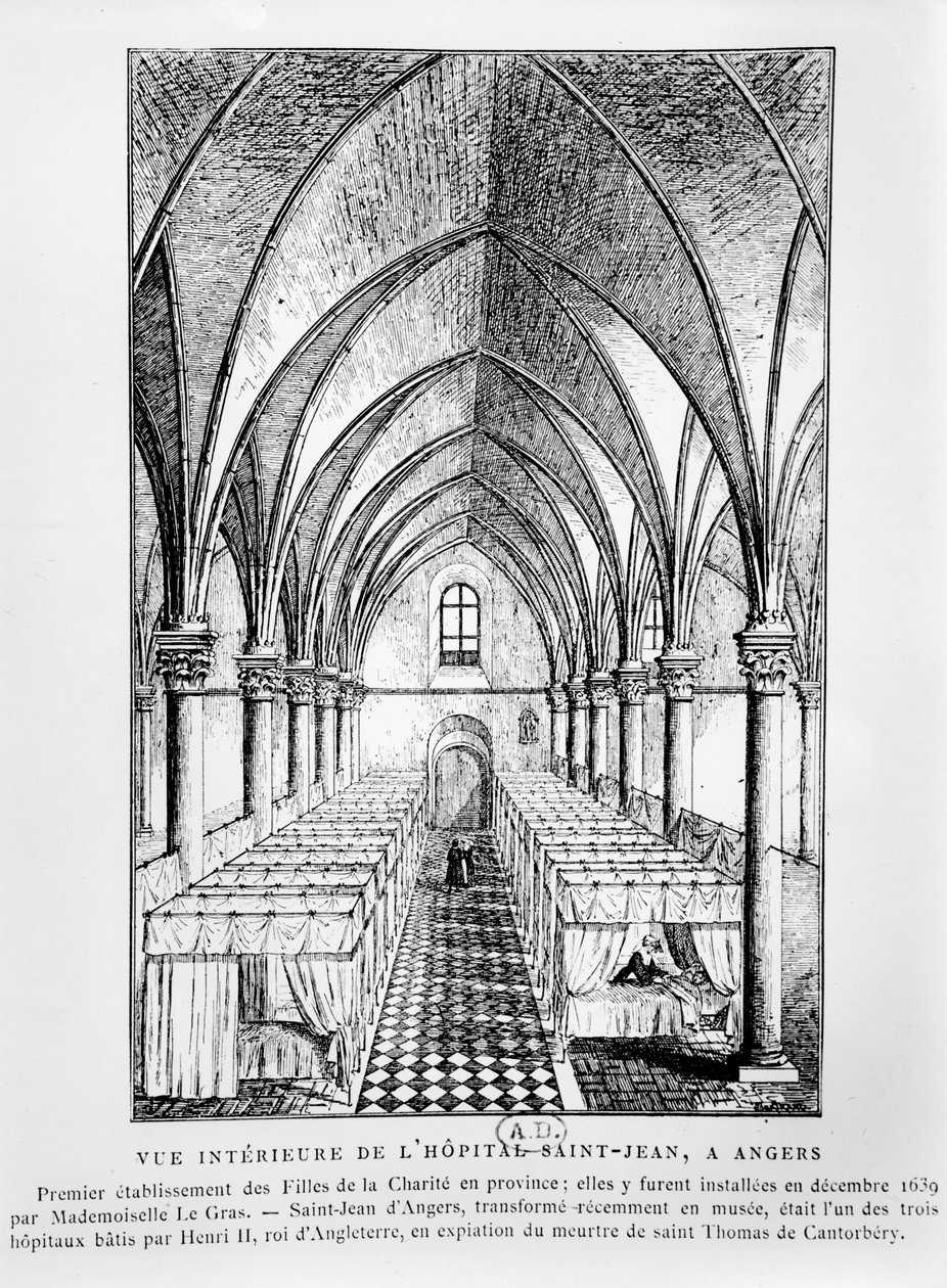 View of a ward at the Hôpital Saint-Jean, Angers, France by French School