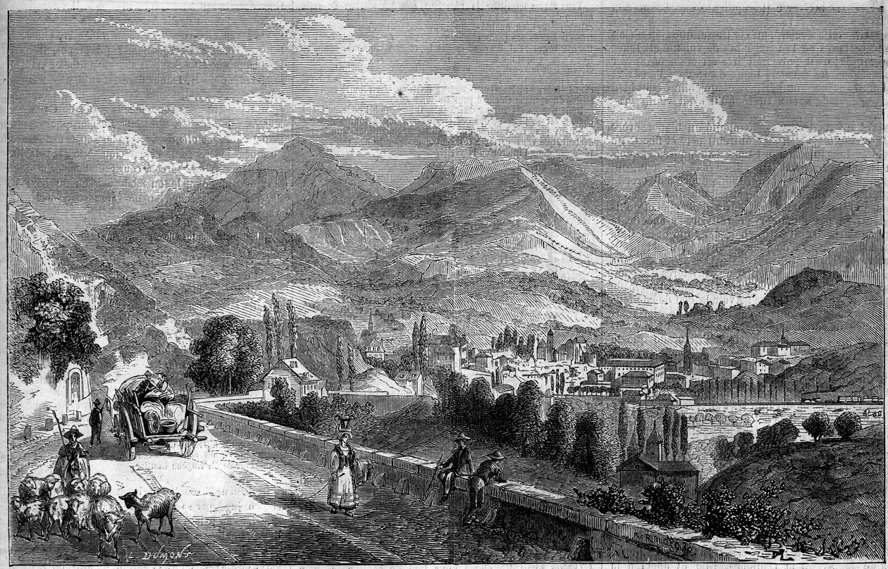 View of the City of Chambery, Taken from the Road to Aix. Savoie (73) by French School