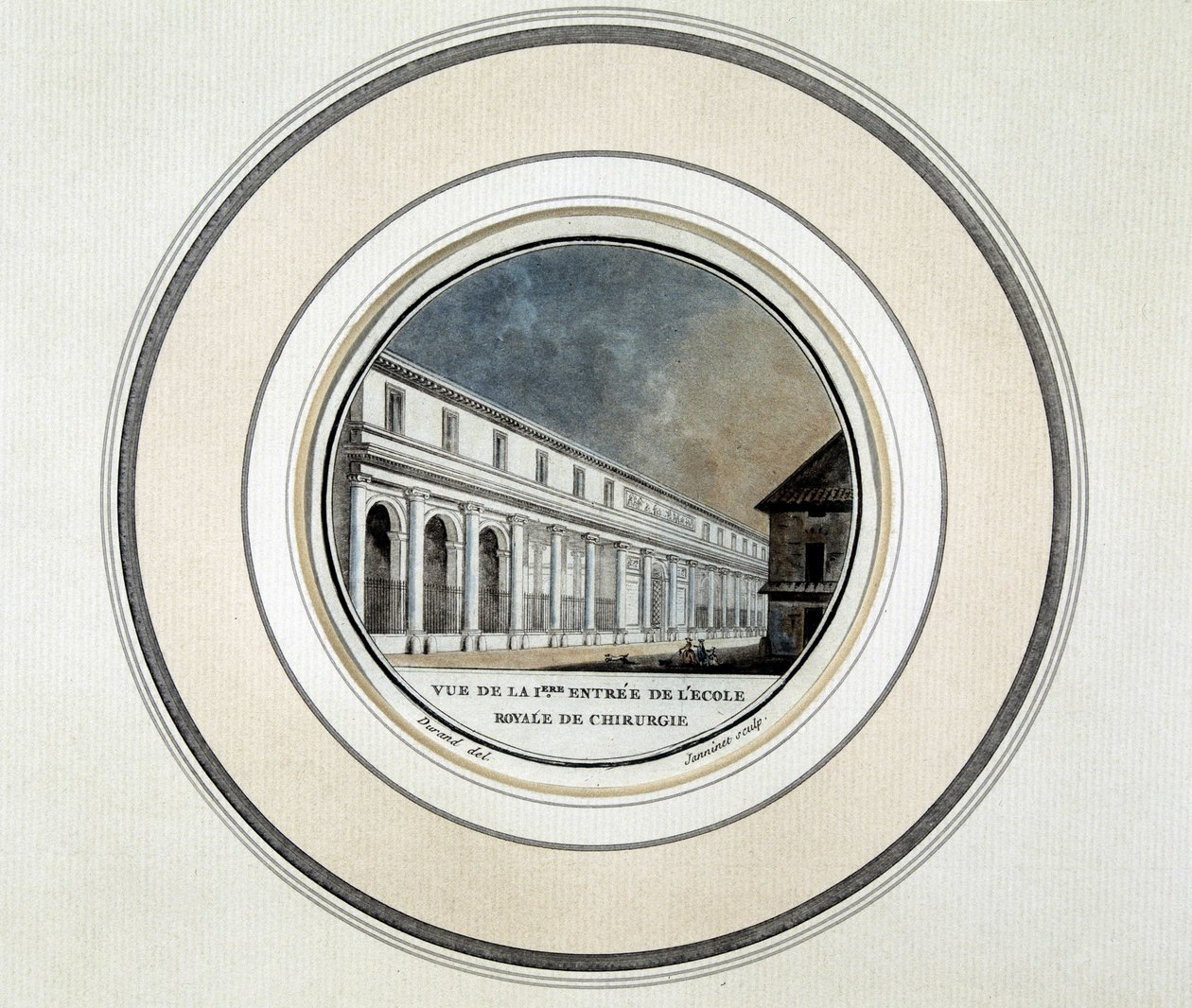 View of the Entrance of the Royal School of Surgery by French School
