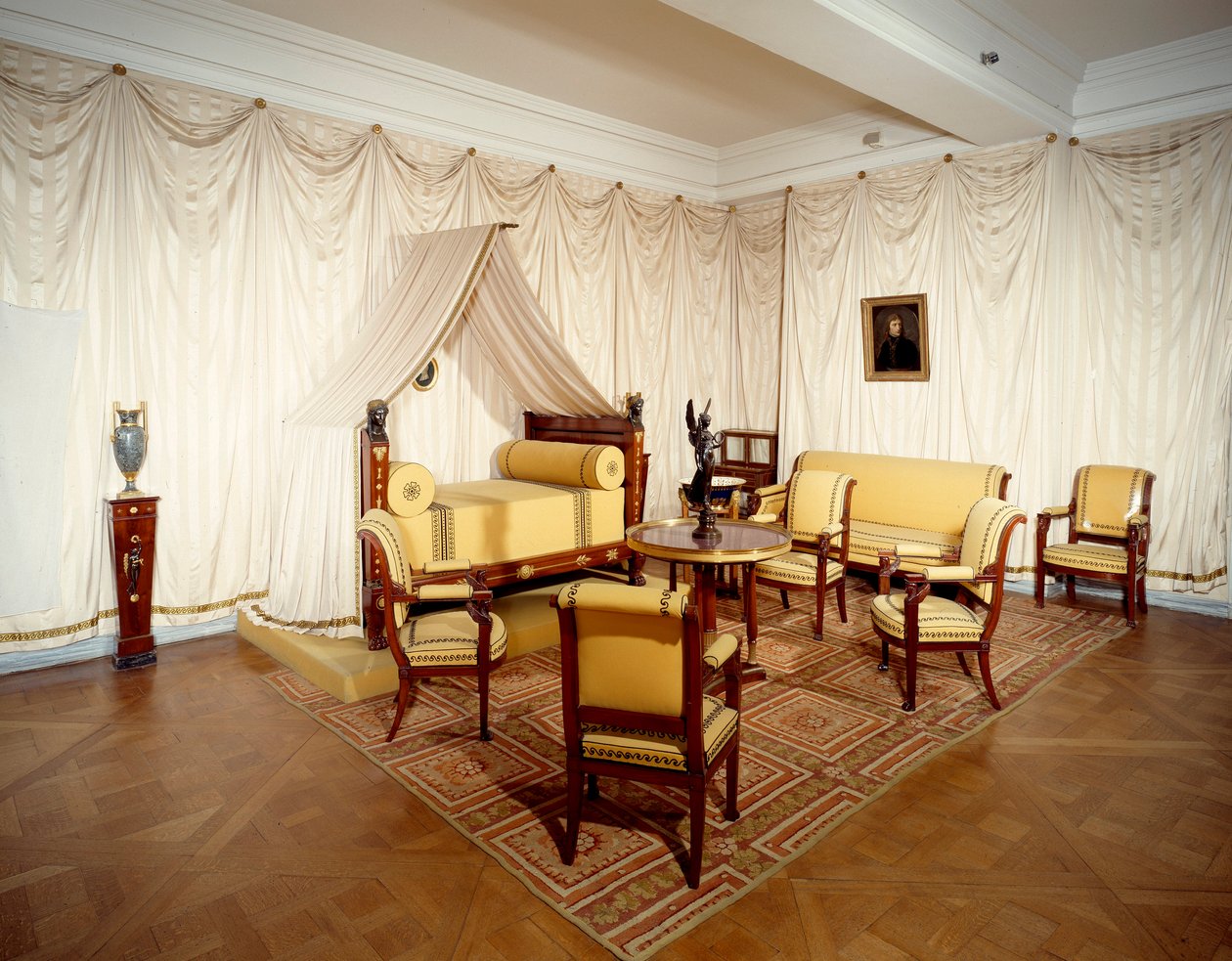 View of the room of Emperor Napoleon I at the castle of Malmaison, at Rueil Malmaison by French School