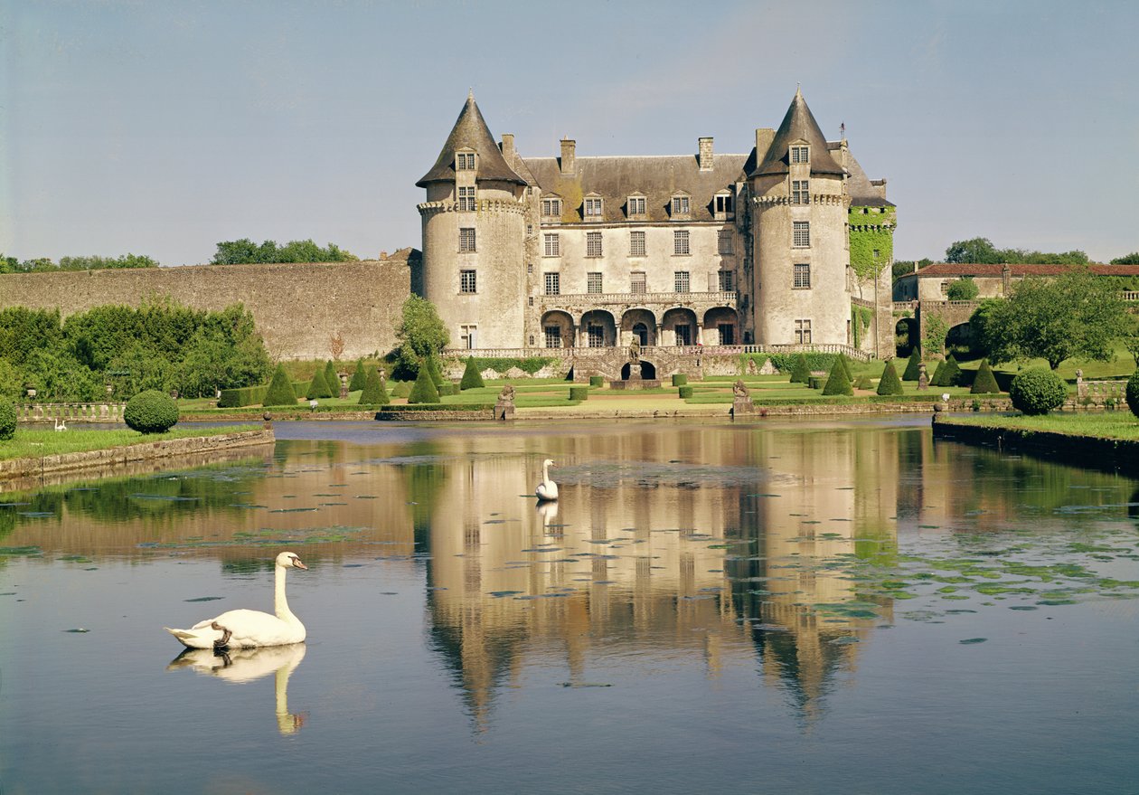 View of the west facade of the chateau by French School