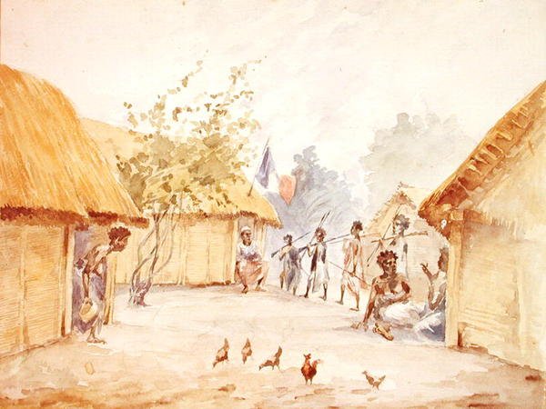 Village in Madagascar at the time of its conquest by France in 1895-96 by French School