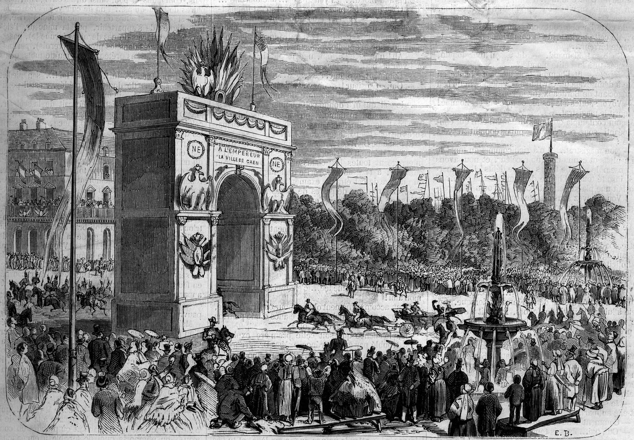 Visit of Napoleon III and Empress Eugenie to Caen by French School
