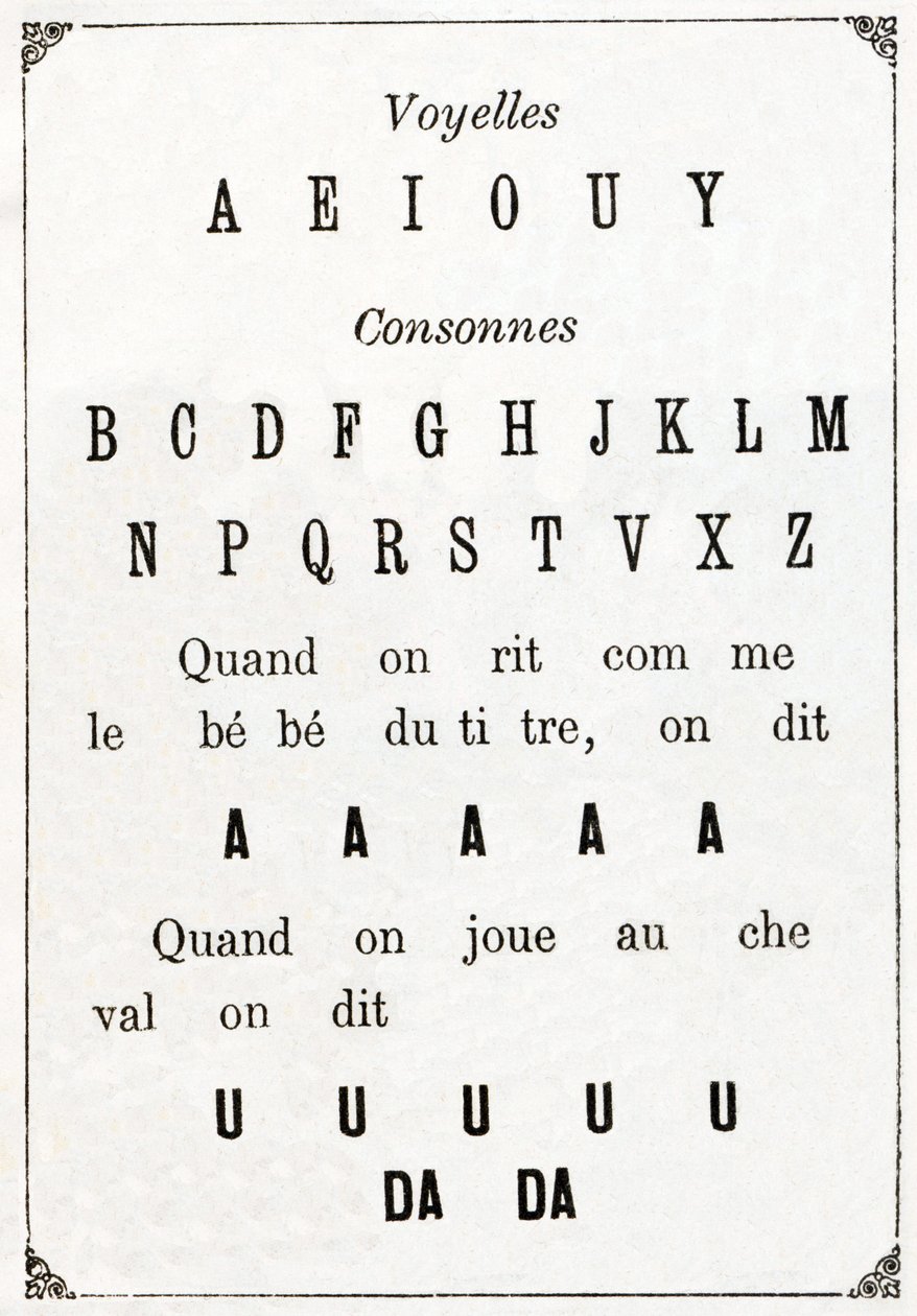 Vowels and Consonants in “Alphabet des petits savants”, late 19th century (chromolithograph) by French School
