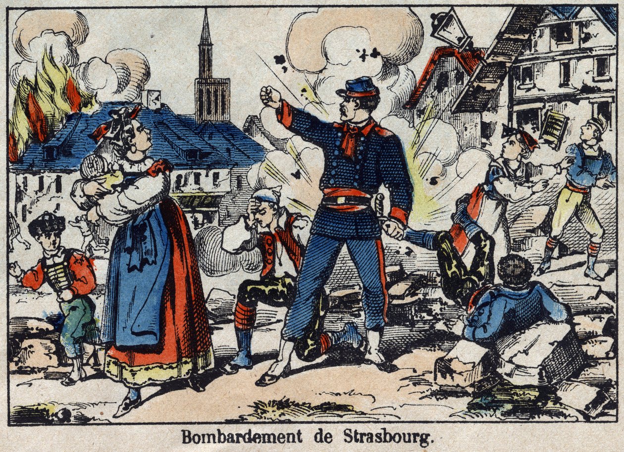War of 1870 between France and Prussia: Siege and bombing of Strasbourg by French School