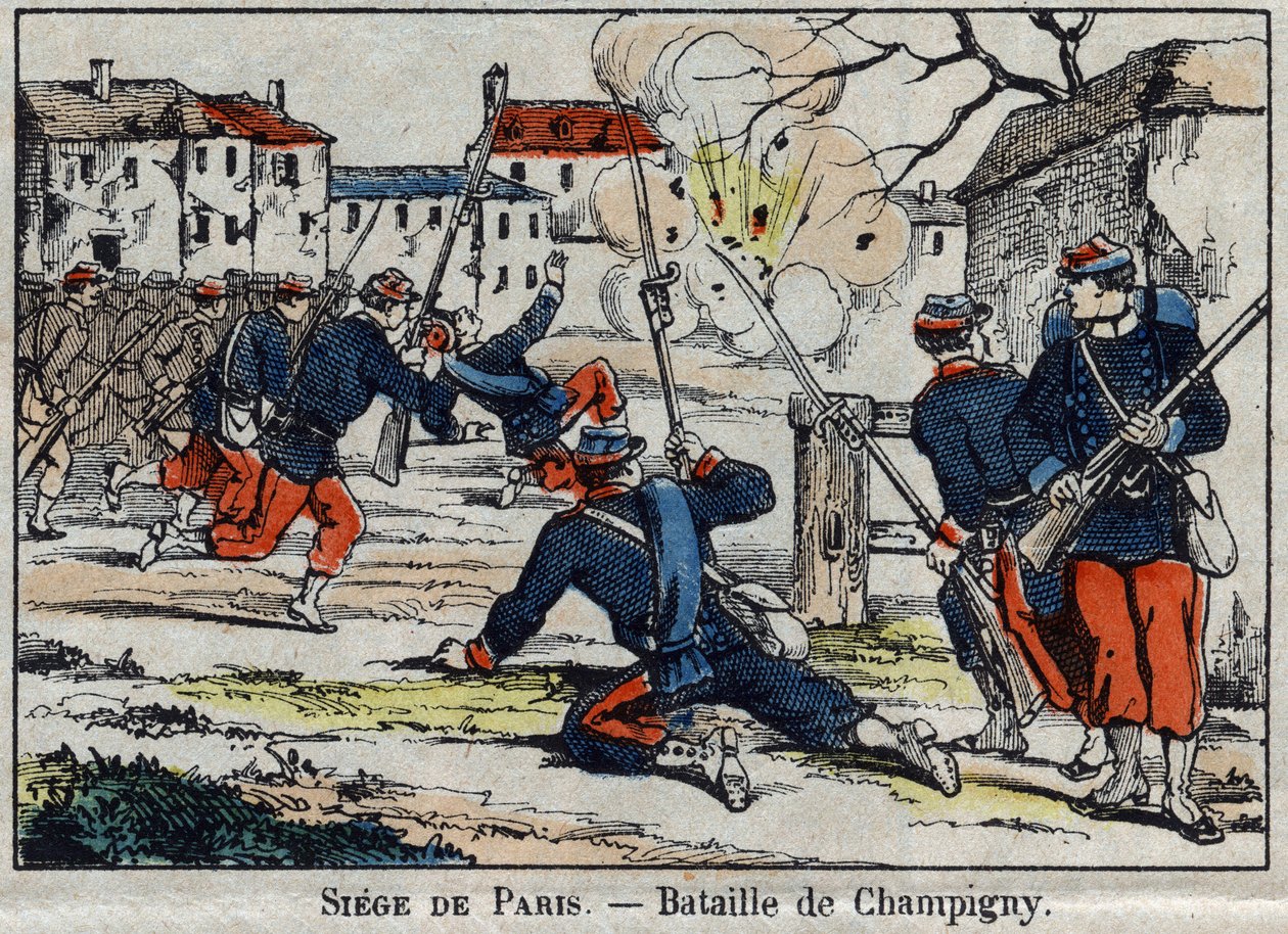 War of 1870 between France and Prussia: the Battle of Champigny or the Battle of Villiers from 30/11 to 02/12/1870 by French School