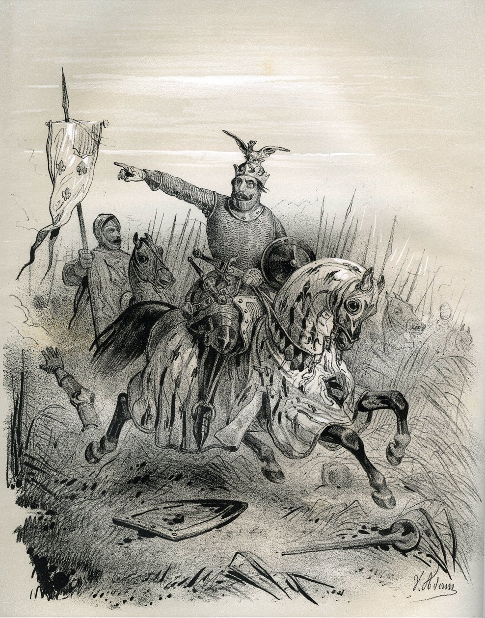 William the Conqueror during the assault and capture of Mantes in July 1087, illustration from 