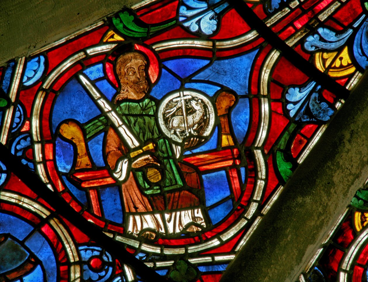 Window depicting St John the Baptist by French School