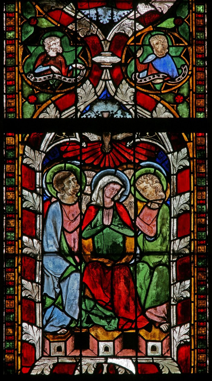 Window N-chapA depicting Pentecost by French School