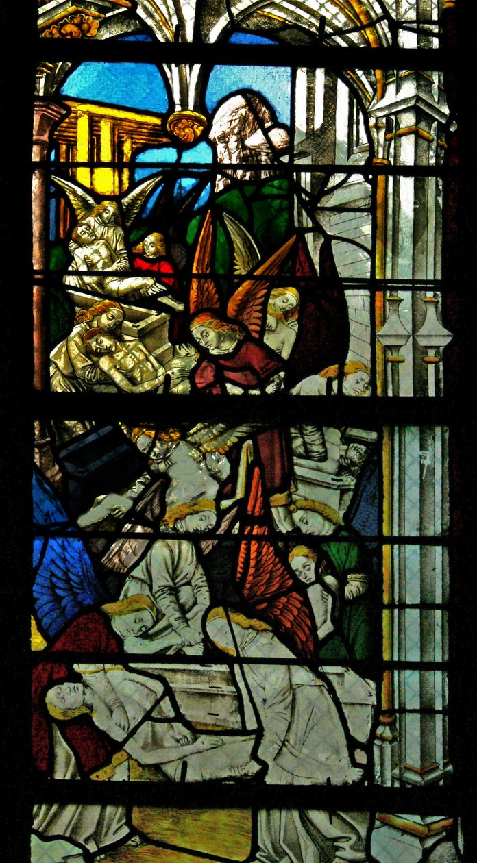 Window depicting angels attending the mass martyrdoms by French School