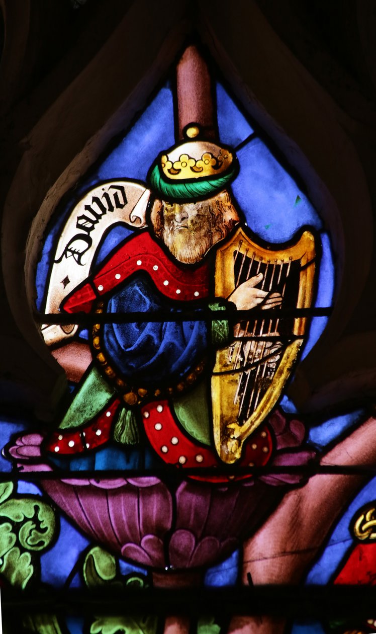 Window depicting Tree of Jesse: David with Harp by French School