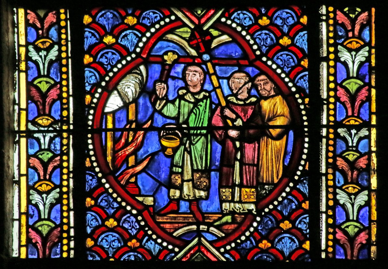 Scene from the Life of Saint Artheme: A fire in the city of Clermont necessitates the movement of the Saints Relics by French School