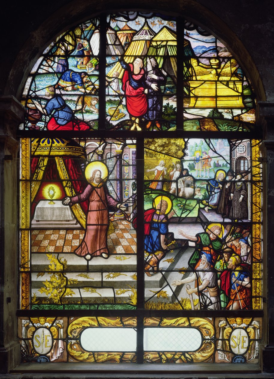 Window depicting the Gathering of the Manna, 1612-22 by French School