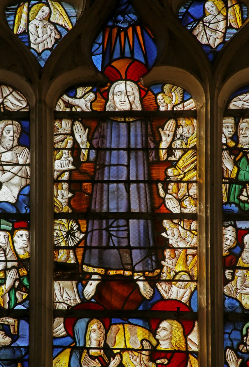 Window depicting the Second Coming of Christ (detail) by French School