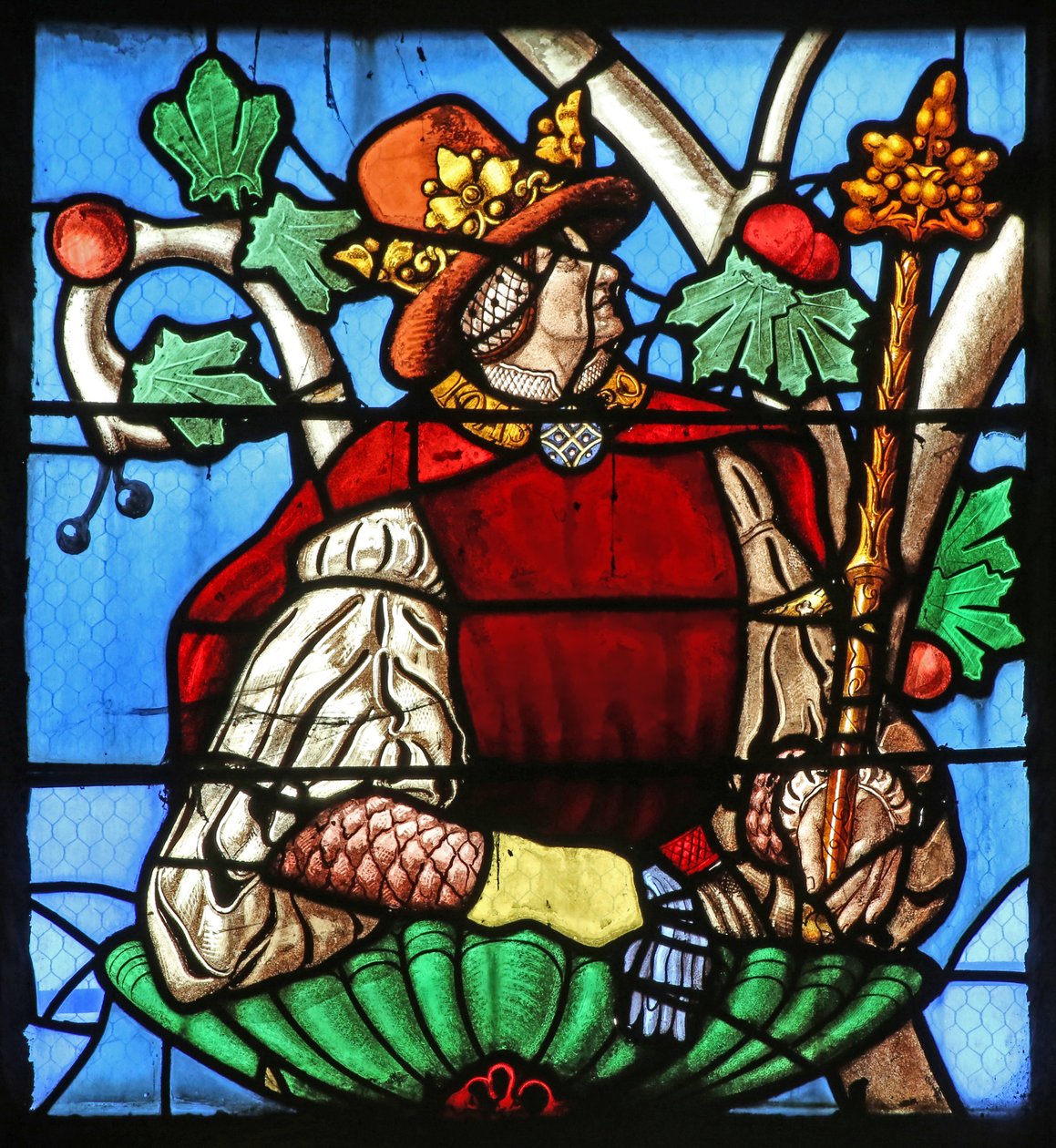Window depicting the Tree of Jesse (mostly modern) by French School