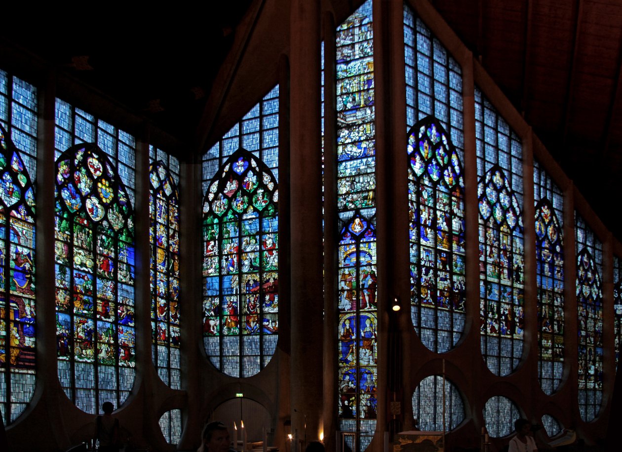 Window depicting the reset windows originally from the church of St Vincent by French School