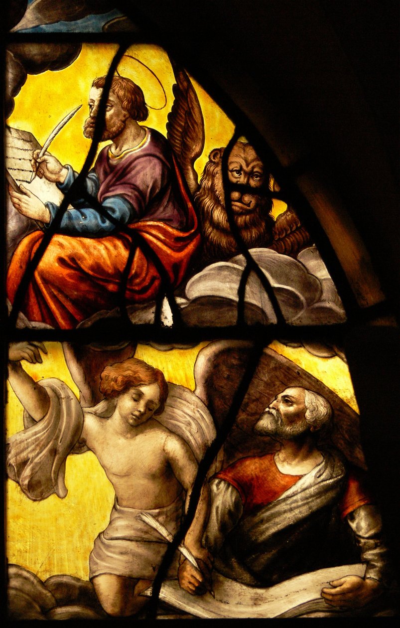 Window in the Charnier Depicting a Detail from the Miracle of the Host: St. Mark and St. Matthew by French School