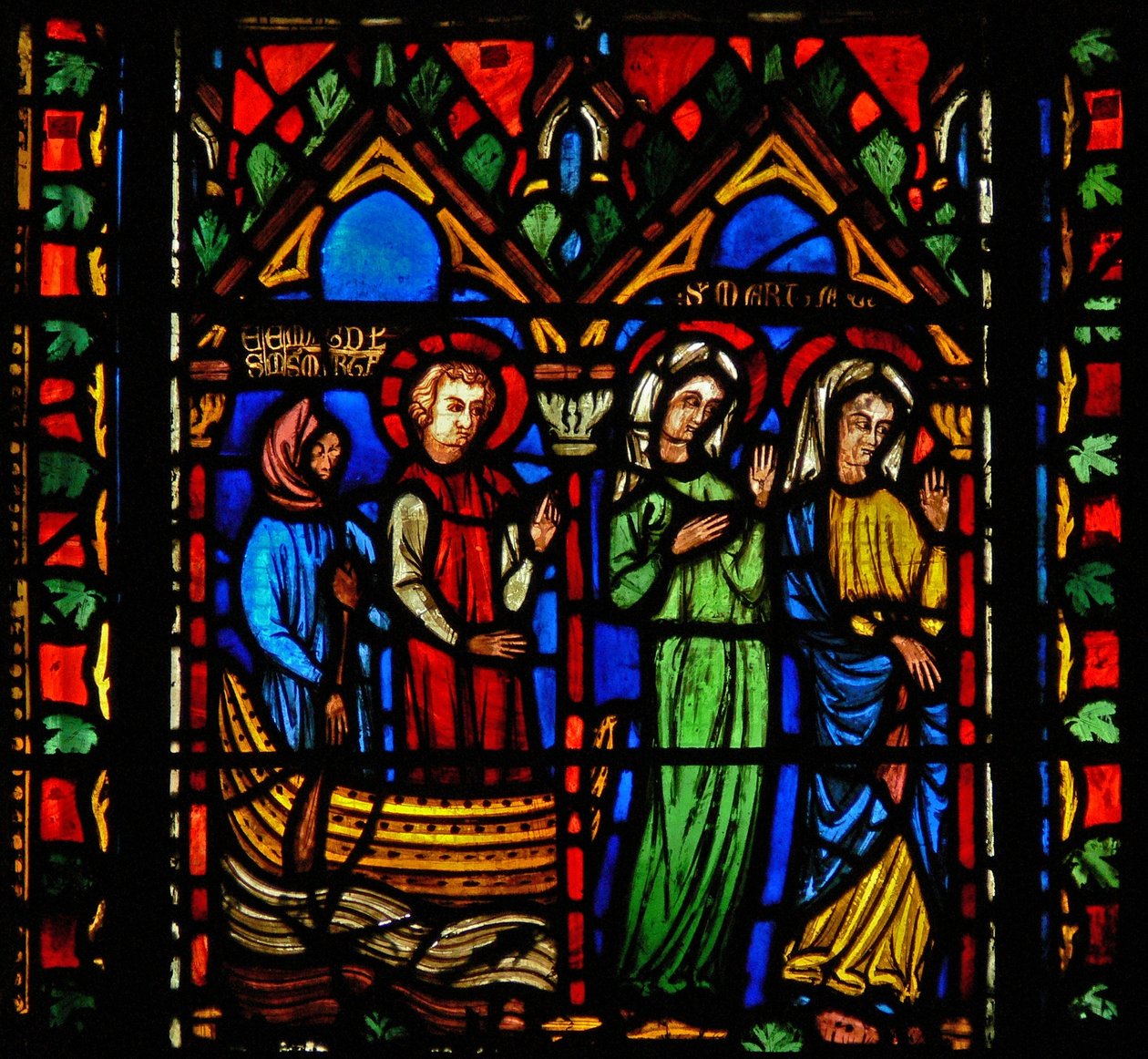 Window n1-C depicting a scene from the life of St Mary Magdalene - she arrives at Marseilles by French School