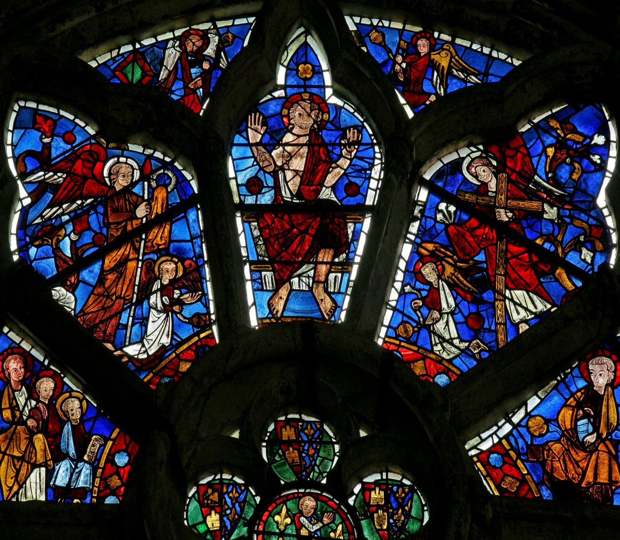 Window depicting scenes from the Last Judgement by French School