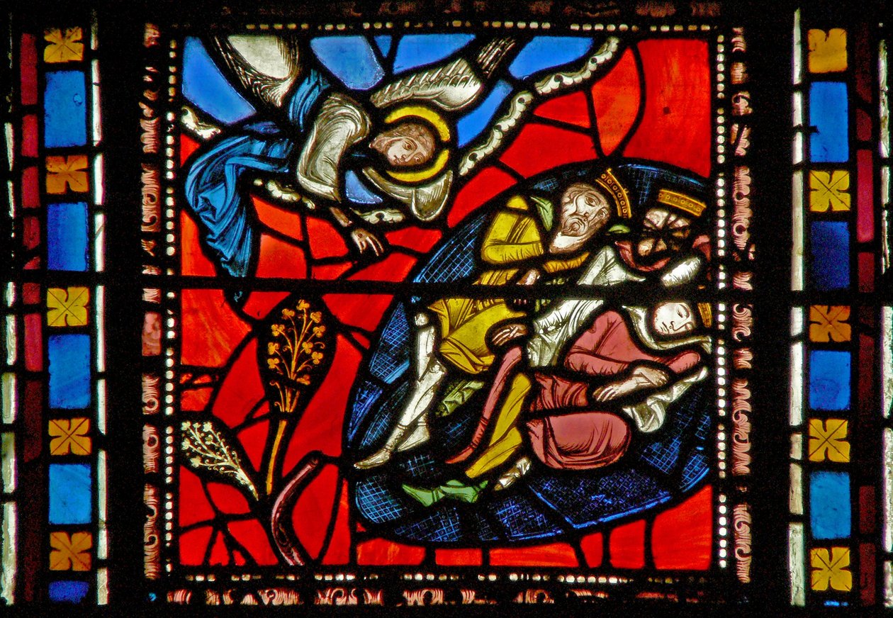 Window s2-C depicting the Magi are warned in a dream by French School